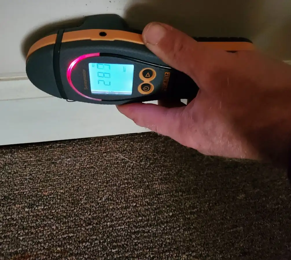 Moisture detection at baseboard during Sewage Cleanup & Sanitation in Carolina Shores